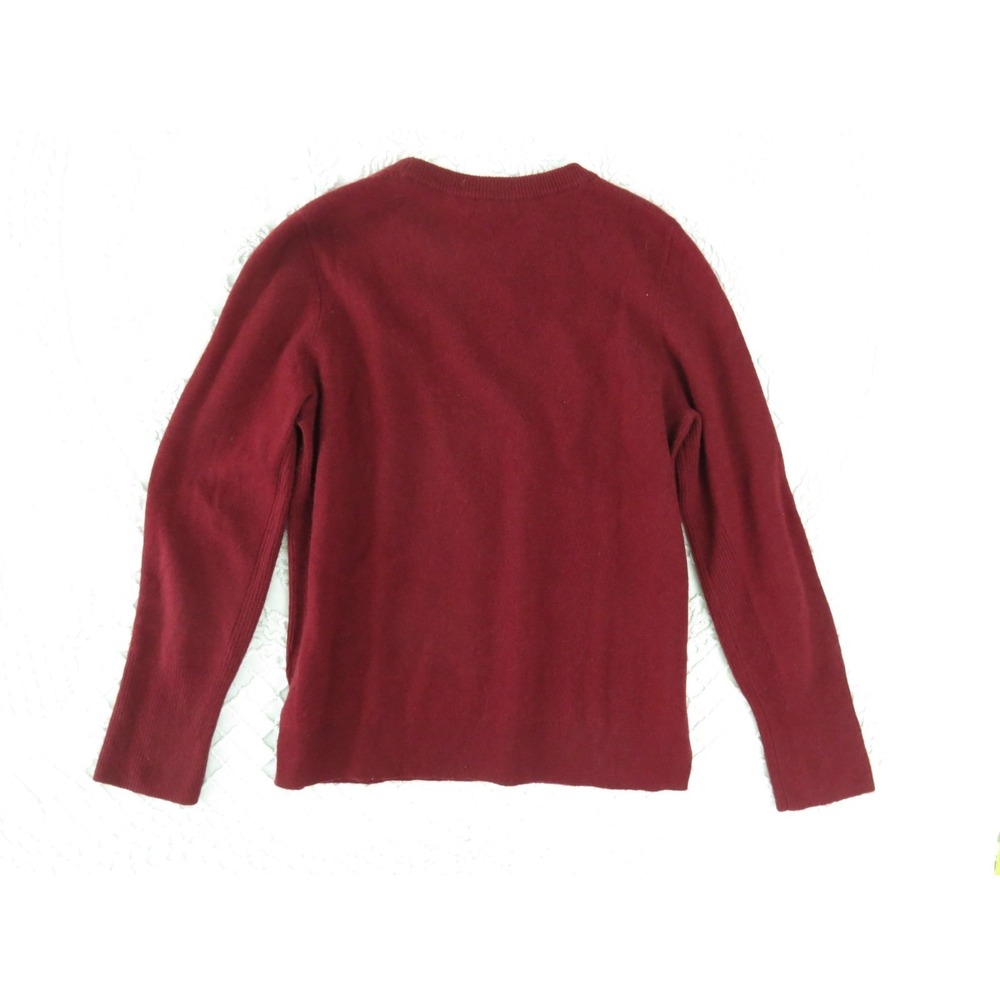 Halogen Cashmere Sweater Women's Large Brick Red Crew Neck Size Vents Pullover - Picture 2 of 6